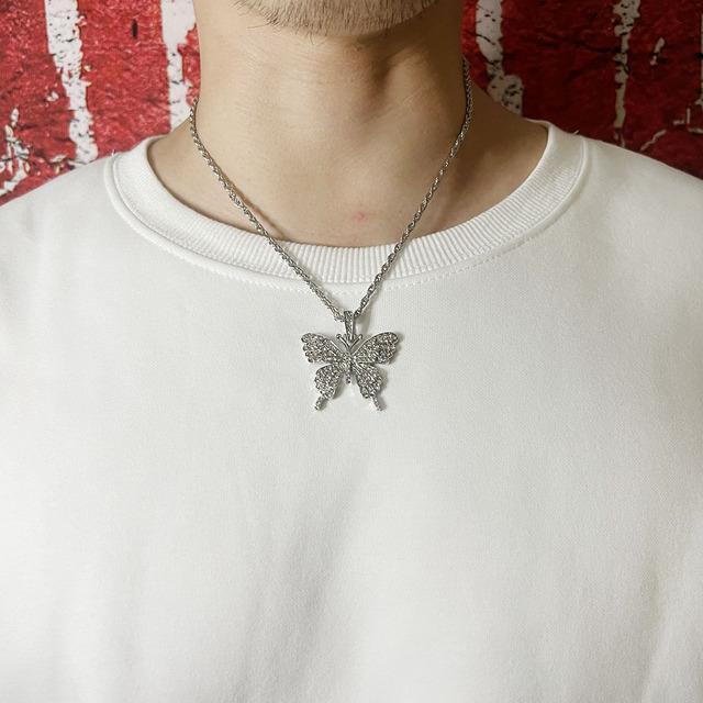 Hip Hop Diamant Engelsflügel Dollar Anhänger Halskette Mode Persönlichkeit Herren Iced Out Herrenschmuck