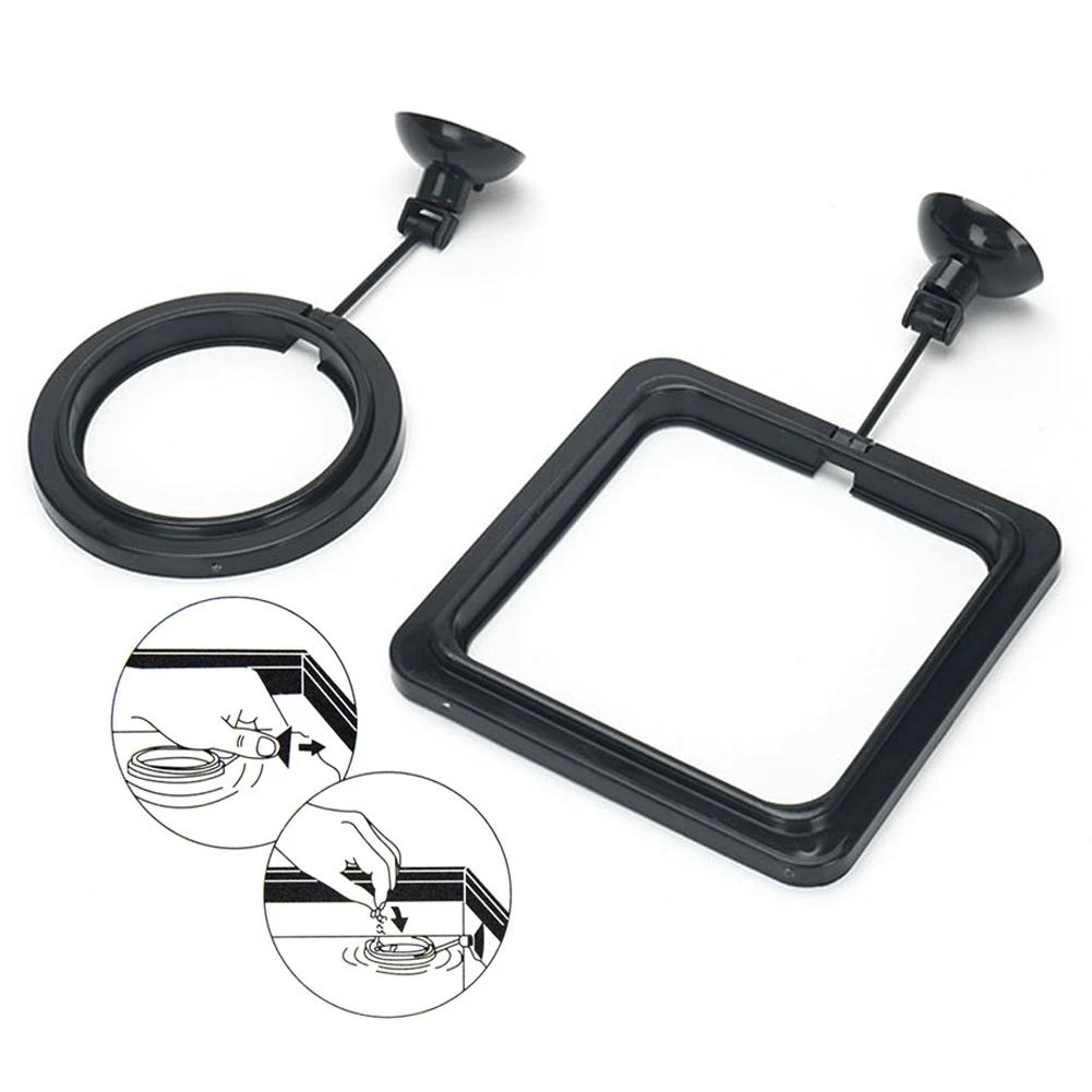10*10cm Fish Food Feeder Suction Cup Aquarium Feeding Ring Fish Tank Station Floating Food Tray Feeder Square Circle Accessory