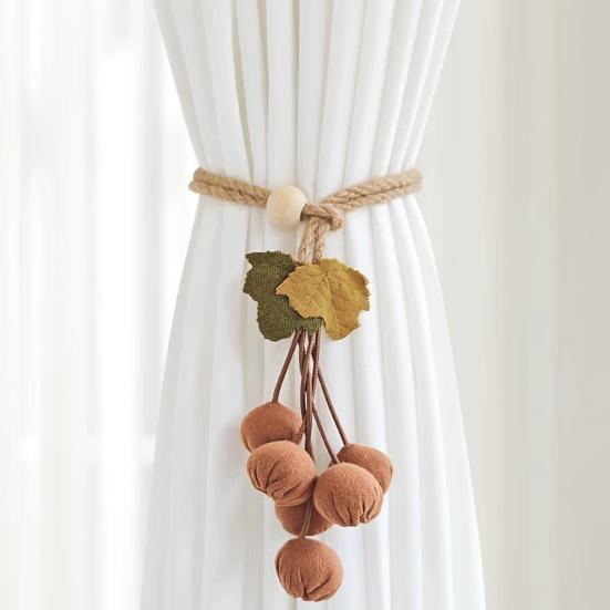 Yousheng 2Pcs Curtain Tie Pumpkin Decor No-Drill Installation Decorative Curtain Holders Living Room Bedroom Balcony Curtain Tiebacks