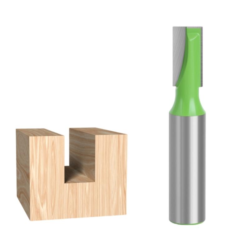 Langlebigkeit Stahlspitzen-Bodenreinigungsfräser für effiziente Holzbearbeitungsaufgaben mit 1/2-Zoll-Schaft und grünen Oberflächen