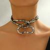 Punk hip-hop metal wind snake bone can be wrapped around the collar at will, and the personality is exaggerated and trendy.