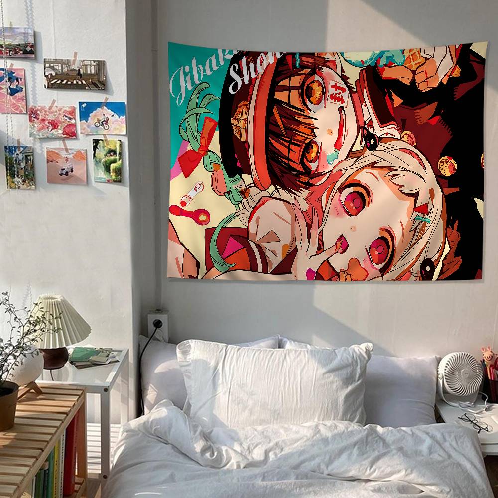 Anime Toilet Bound Hanako Kun Anime Tapestry Hippie Flower Wall Carpets Dorm Decor Cheap Hippie Wall Hanging