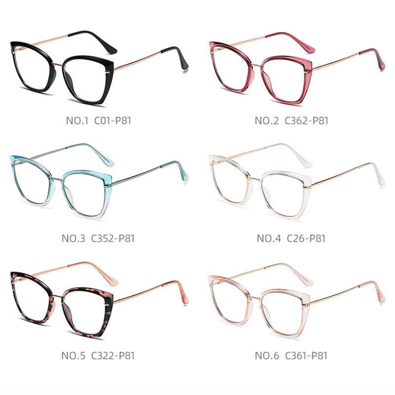 Blue Light Glasses Female Myopia Leopard Feline 0 Ray Cat's -6. Blocking Eye Finished Optical to Classic Ladies Spectacle Pink Retro Women's