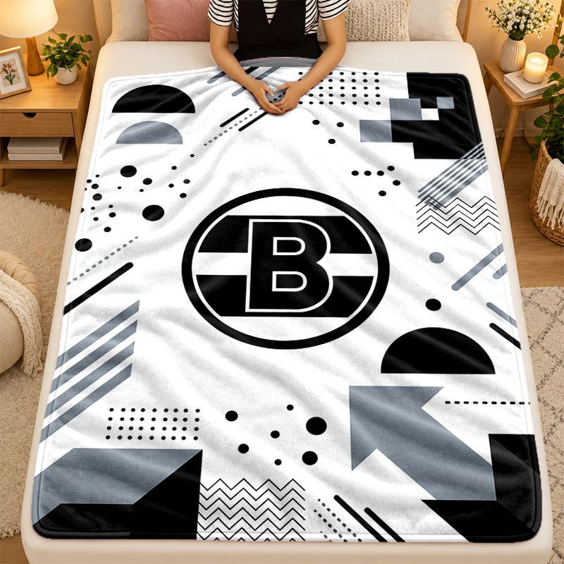 Flannel BlanketBorussia Mönchengladbach Warm Soft Throw Blanket for Indoor Sofa Bed Living Room Use
