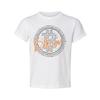 Crypto Bitcoin Graphic Unisex Tee With Circular Pattern And Orange Signature Log