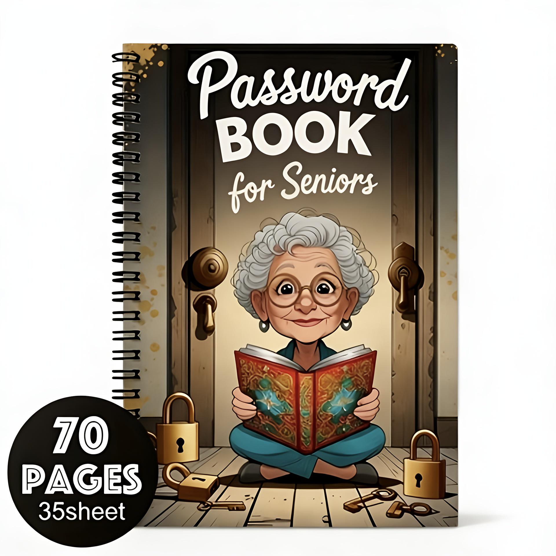 Spiral Bound Password Journal for Seniors - Cross-Border Hot Sell
