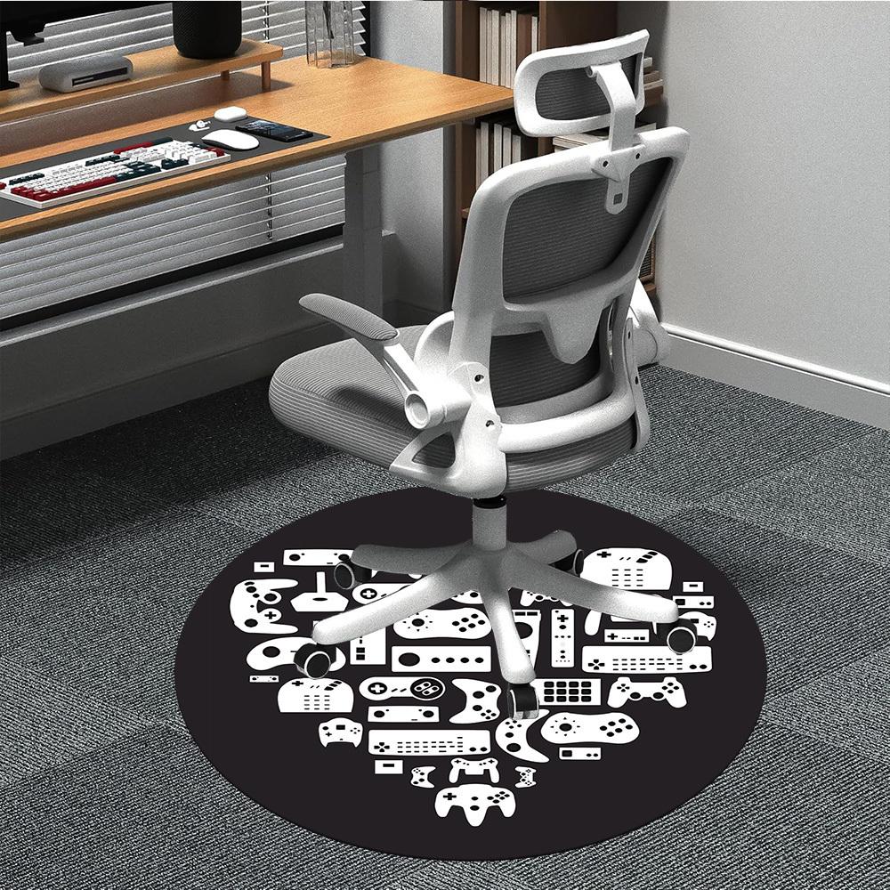 

1pc Gamer Console Office Round Area Rug, Under Office Chairs Bedroom Living Room Home Decor, Room Deco, Available in Various Sizes L1121053 80cm by 80cm
