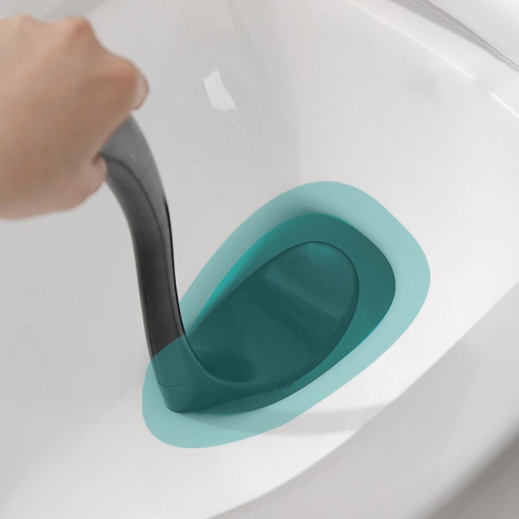 Swan Shape Toilet Brush with Holder & Extended Handle Plunger Set Soft Dense Bristles for Deep Cleaning Bathroom Stains
