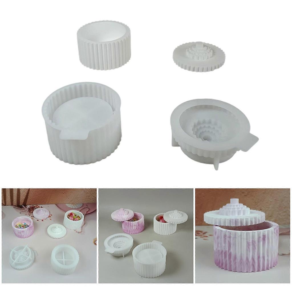Silicone Storage Solution Moulds Striped Shape Storage Box Mold Silicone Texture for Keeping Small Items Organized
