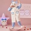 Kids Flannel Pajamas Set Boys Girls Warm Long Sleeve Top And Pants Sleepwear Winter Home Nightwear