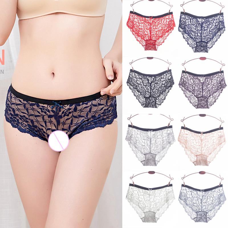 Buy Women Large Size MidWaist Panties Cotton Crotch Transparent Lace