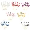 10Pcs Diy Glitter 0-9 Numbers Cake Topper Cupcake Picks For Kids Birthday Party