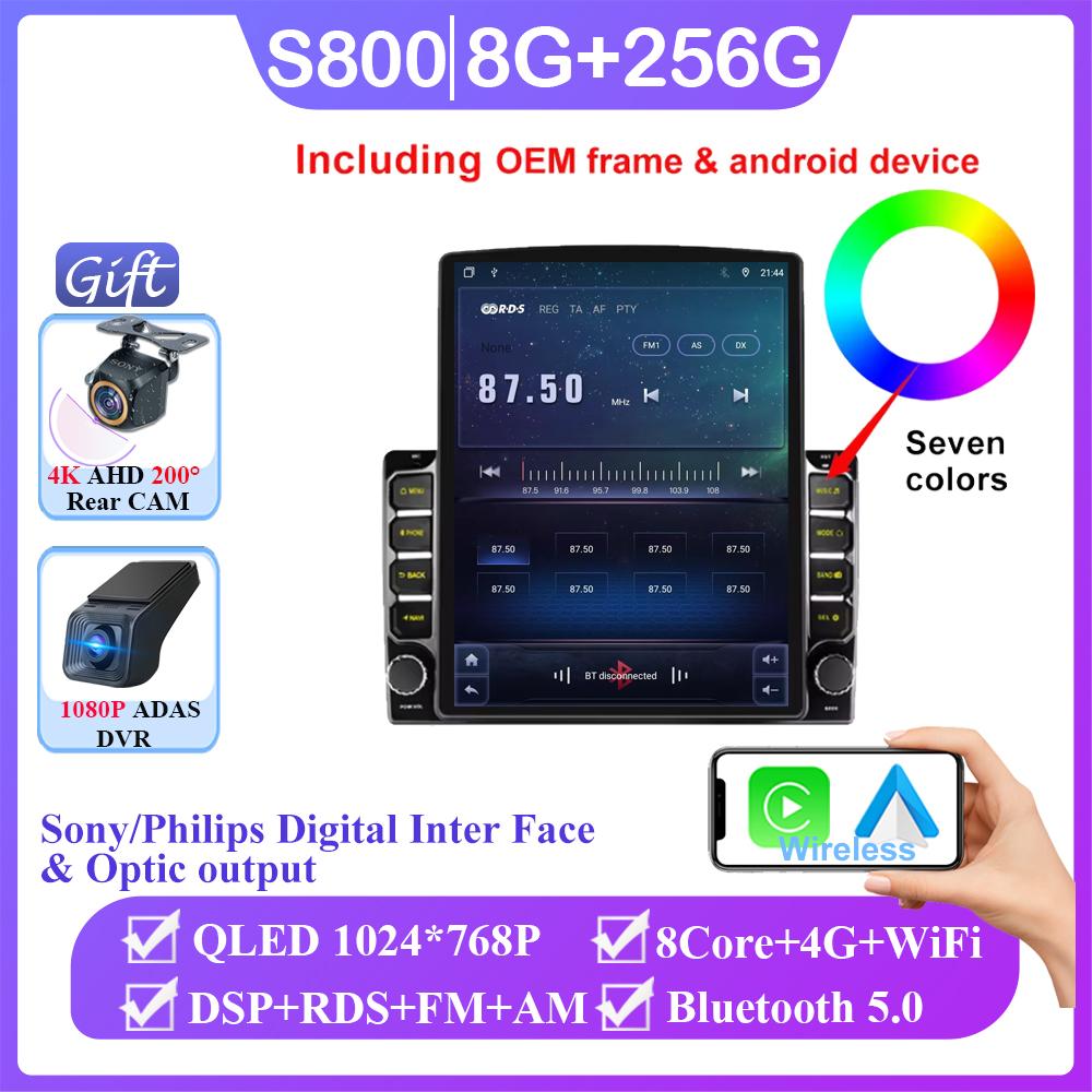 9.7inch Car Carplay For Tesla Style Honda Accord 7 2003-2007 Android 14 Stereo Multimedia Video Player GPS Car Radio Navigation