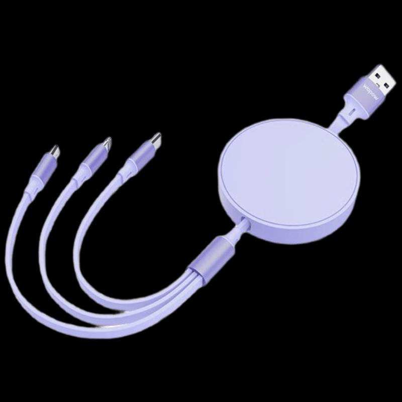 WOPOW 3-in-1 Retractable Fast Charging Cable