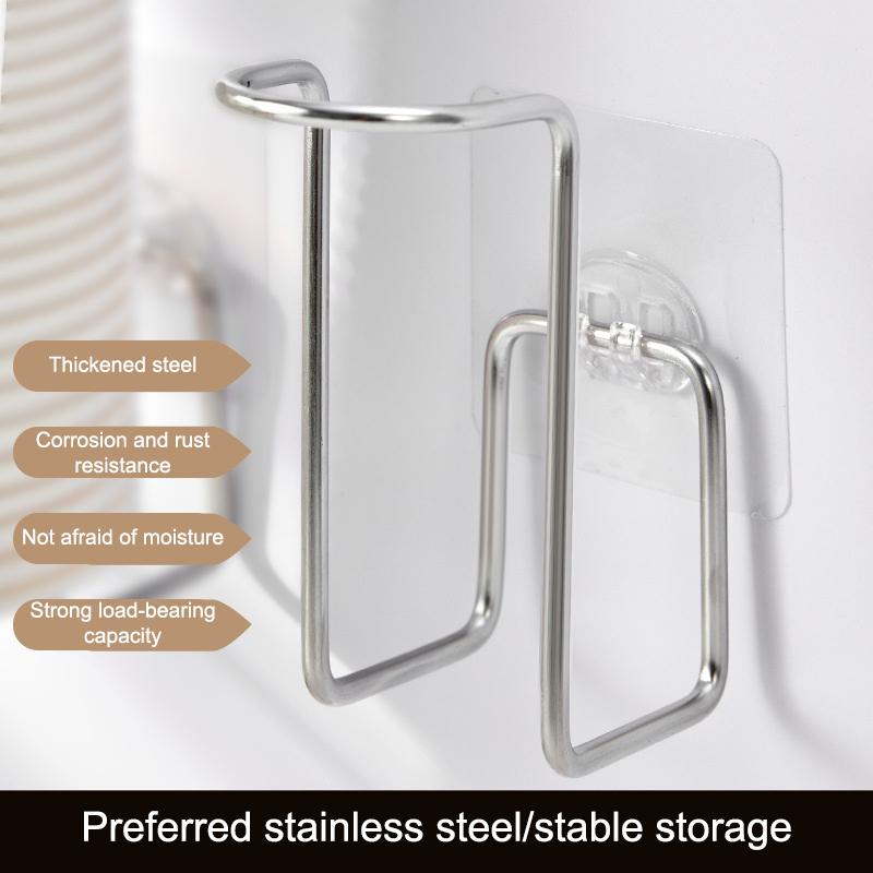 Настенная стойка для хранения бумажных стаканчиков для диспенсера для воды, одноразовый держатель для стаканов для воды, органайзер для кухни без перфоратора 1pcs