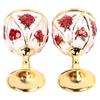 2pcs Silver White Blue Metal Embossed Wine Glass Alloy Retro Metal Wine Cup  Home Decor
