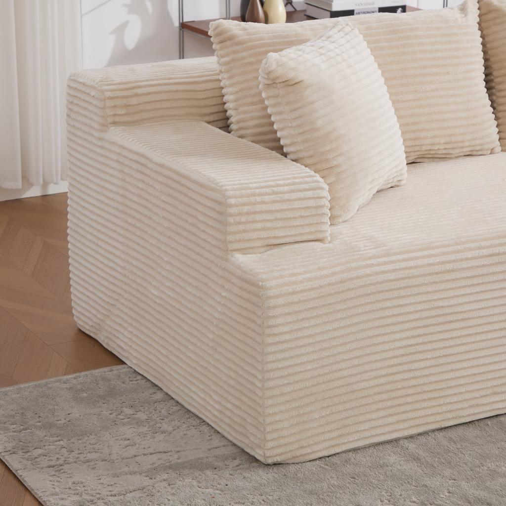 Modular Compression Sofa made of Chenille Fabric, filled with 30D High-Elastic Foam, Non-Slip Bottom, Ideal for Living Room and Other Rooms. BEIGE