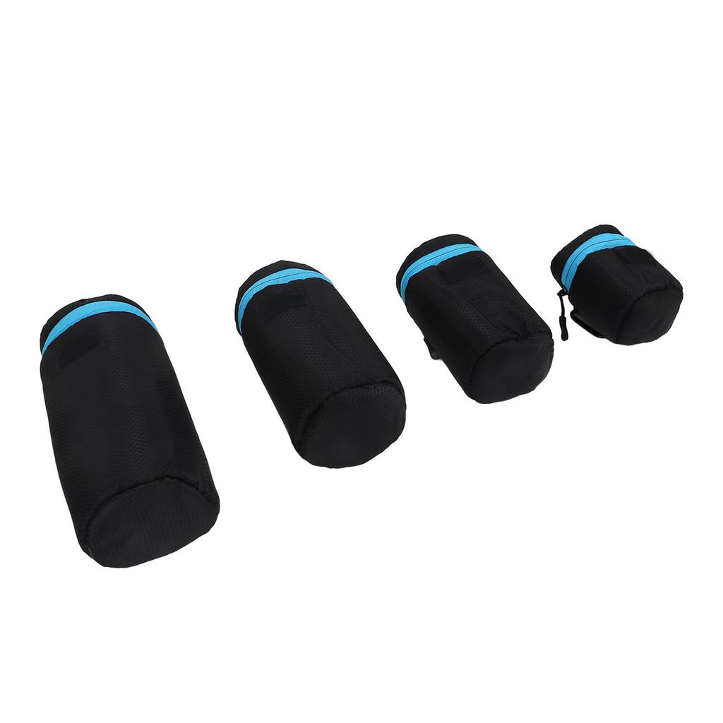 4Pcs DSLR Camera Lens Pouch Neoprene Waterproof Lens Bag Case with Zipper Metal Buckle