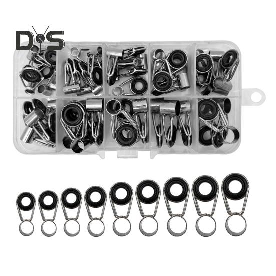 

45 шт./кор. направляющее кольцо для удочки разных размеров из нержавеющей стали, керамическая сменная насадка для удочки для пресноводной соленой воды, комплект для ремонта наконечника удочки 45pcs