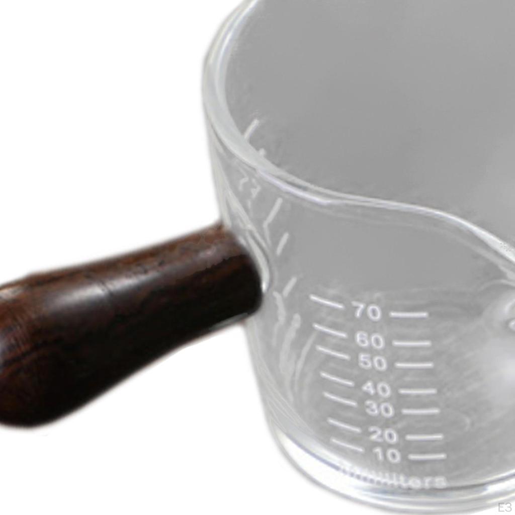 Clear Glass Jug with Double Spout for Espresso and Milk Measurement