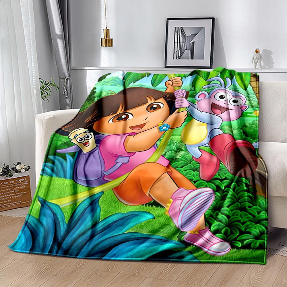 Dora Explorer Blanket Durable Comfort Suitable for Office Sofa Picnics Four Seasons Multipurpose Warmthful Decor Best Holiday Gift for Friends Family