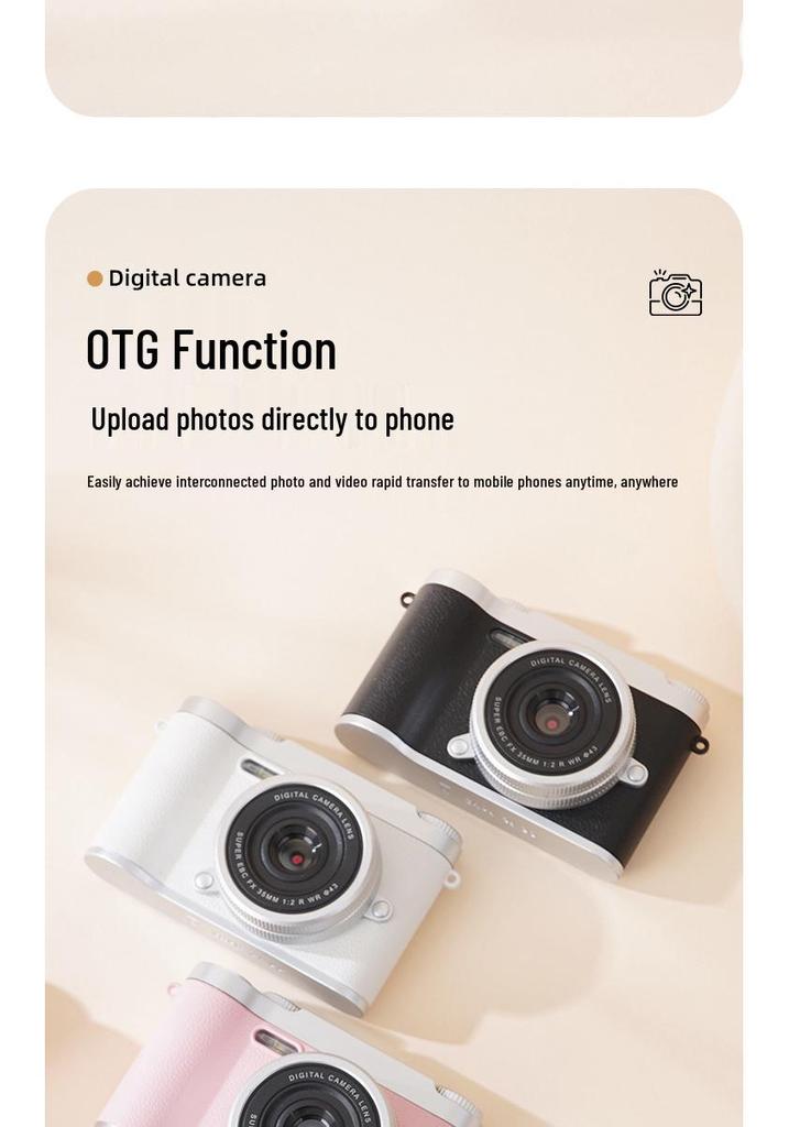 HD Dual Lens Retro Digital Camera with CCD Sensor for Travel, Campus, and Vlogging - Phone Upload Compatible