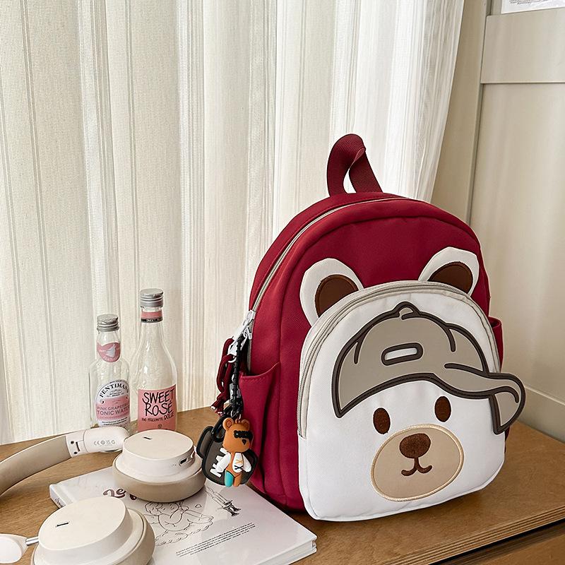 High-value cute cartoon bear backpack, kindergarten children's grade 3-5 students lightweight backpack