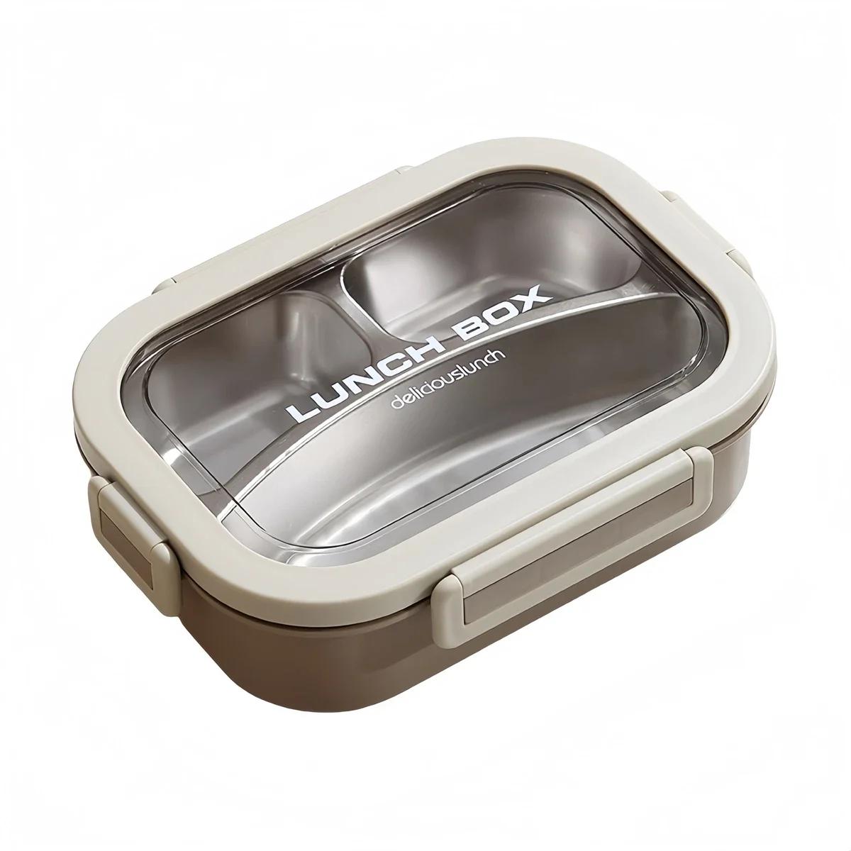 Stainless Steel Lunch Box 3 Compartment Lunch Container With Leakproof Lids 237x173x66cm BlueYellowOrangeBrownPinkGreen коричневый 2560₽