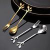 Fork/Spoon Stainless Steel Flatware with Long Handles Rust-Resistant Dessert Utensils for Home Kitchen Restaurant