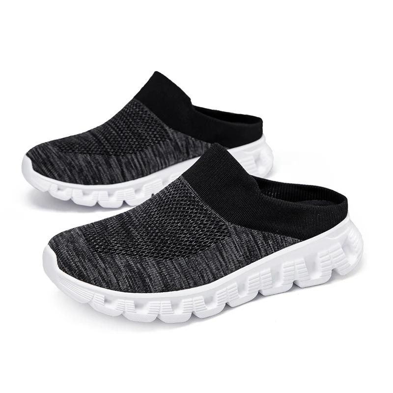 

Модная мужская обувь 2024 года, новые легкие удобные повседневные туфли для ходьбы, дышащие тапочки унисекс для мужчин и женщин, мокасины, шлепанцы 48 черный белый