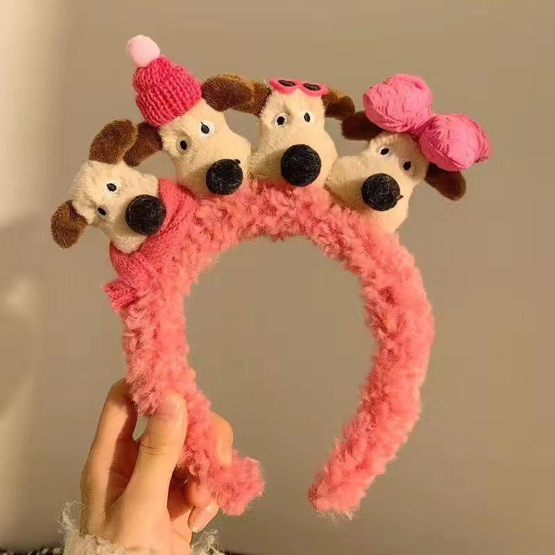 Cartoon Plush Headband: Cute Hair Accessory for Women & Kids, Perfect for Face Washing