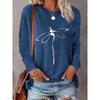 Spring and Autumn New Positioning Dragonfly Print Round Neck Long Sleeve Loose Casual Women's Top