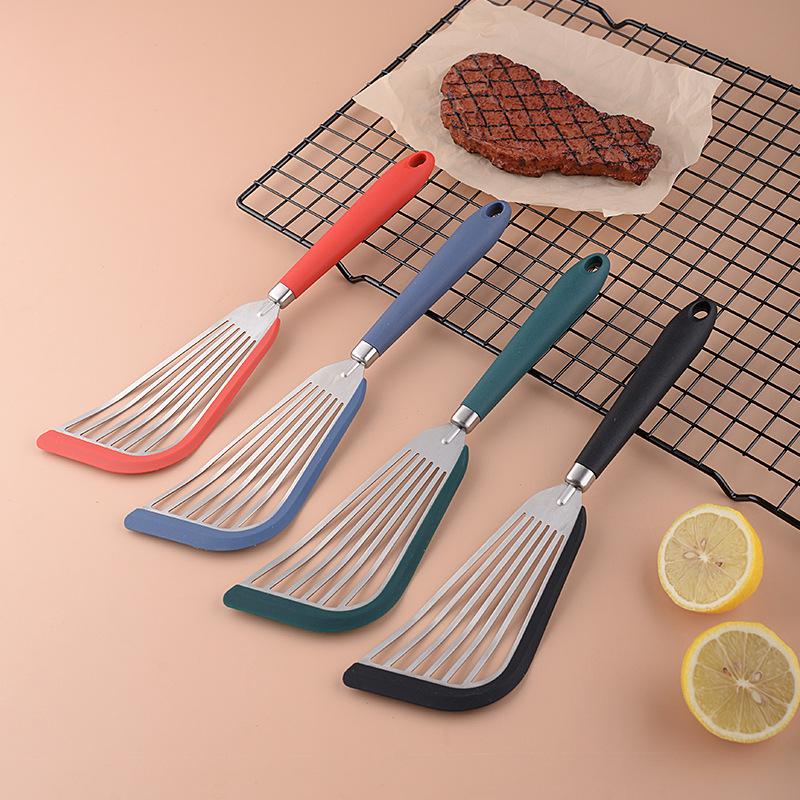 New small silicone frying shovel kitchen non-stick pan frying fish shovel household leaked shovel cooking stir-fry shovel food grade