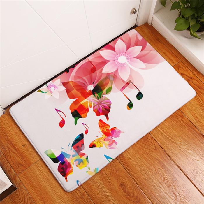 Music Note Doormat Area Rug Piano Keys Home Decoration Kitchen Carpet Entrance Anti-slip Bathroom Mat Black and White Floor Mat