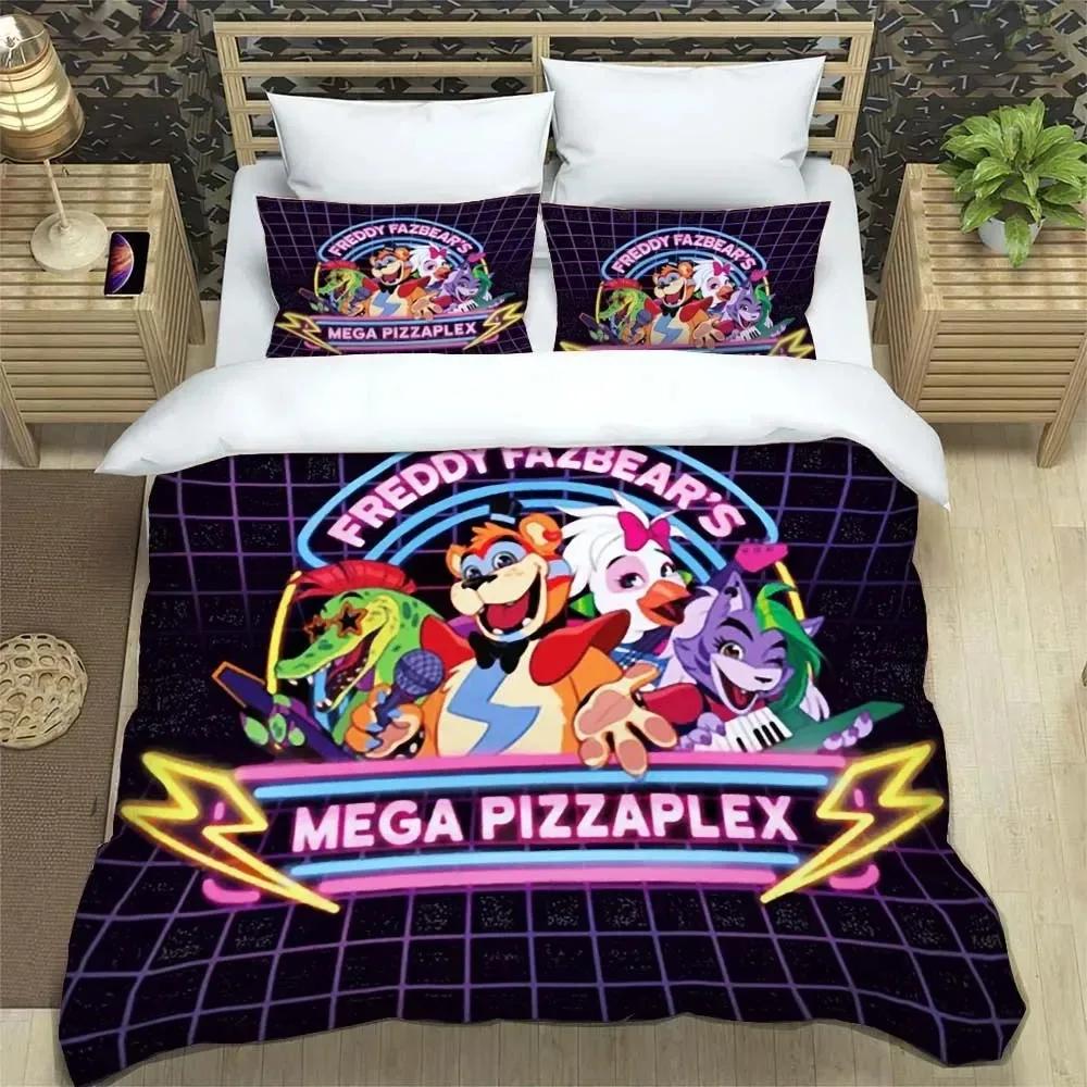 3Pcs F-Five N-Nights At Freddys F-Fnaf Bedding Set Single/Double/Full/Queen/King Size Game Gift For Adults Kids As Bedroom Decor