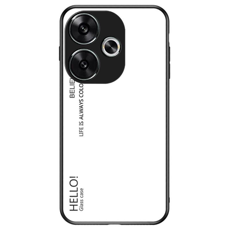 

For Xiaomi Redmi Turbo 3 5G Tempered Glass Case PC+TPU Protective Phone Cover White
