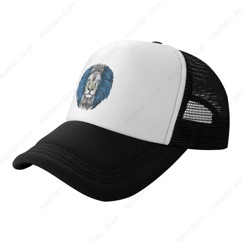 Puerto Rico Flag Lion Baseball Cap Trucker Hat for Unisex and Women Adjustable Outdoor Mesh Hat Black
