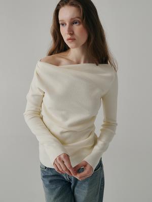 Banillaniteu Breeze Drape Off-Shoulder Knit