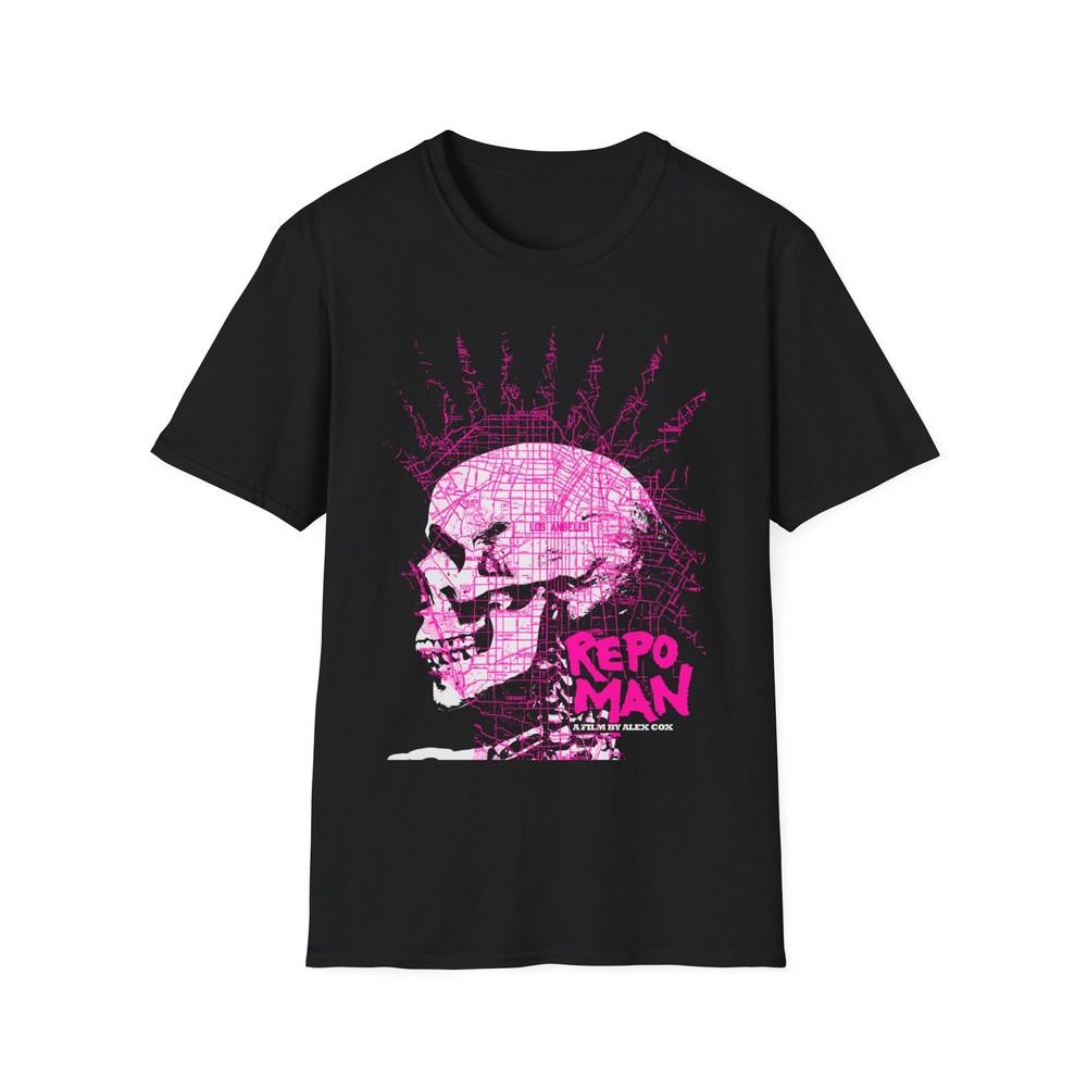 

repo man skull punk in pink tshirt M