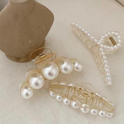Dámský sponkový klip do vlasů do drdolu, sponka do vlasů, poloviční účes, Bedin, perla, sladkovodní