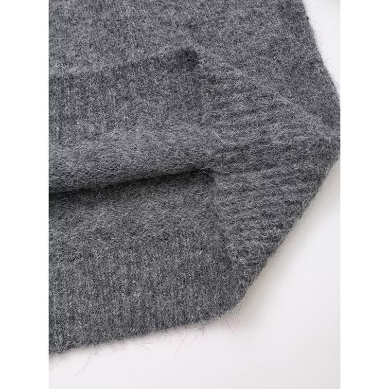 Kaslead New Arrival Women's Clothing Fashion Style Stylish Simple and Versatile Casual round Neck Long Sleeves Knitting Tops