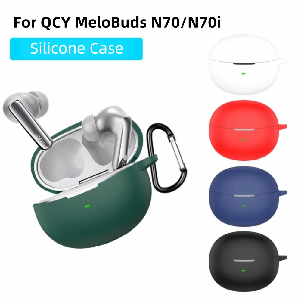 Anti-fall Earphone Case with Keyring Charging Box Shell for QCY MeloBuds N70i/N70