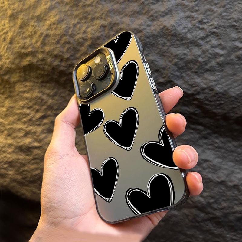 Luxury Love Heart Electroplate IMD Case For  Poco F5 X5 X6 Pro Mi 14 13 12 12T 13T Pro 11 Lite 5G NE Shockproof Back Cover