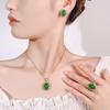 New Jewelry Set Earrings Necklaces Rings Emerald Green High-end Fashion Retro Women's Styles