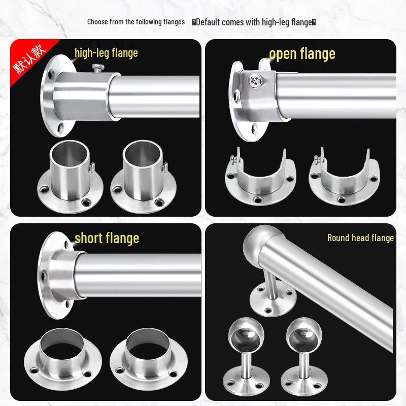 304 Stainless Steel Ceiling Mount Clothes Drying Rack with Flange Base for Cabinets and Balconies