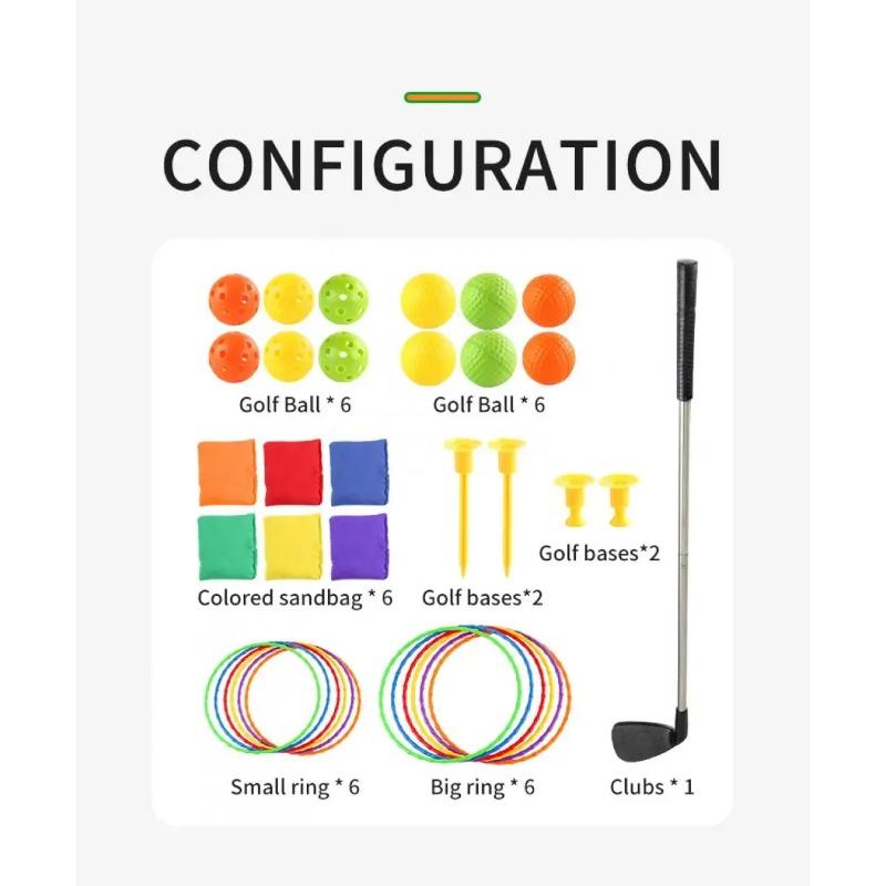 3 in 1 Loop Sandbag Golf Bean Bag Toss Game for Kids Outdoor Sport Toys Golf Chipping Game Golf Training Mat Children Toy Gifts