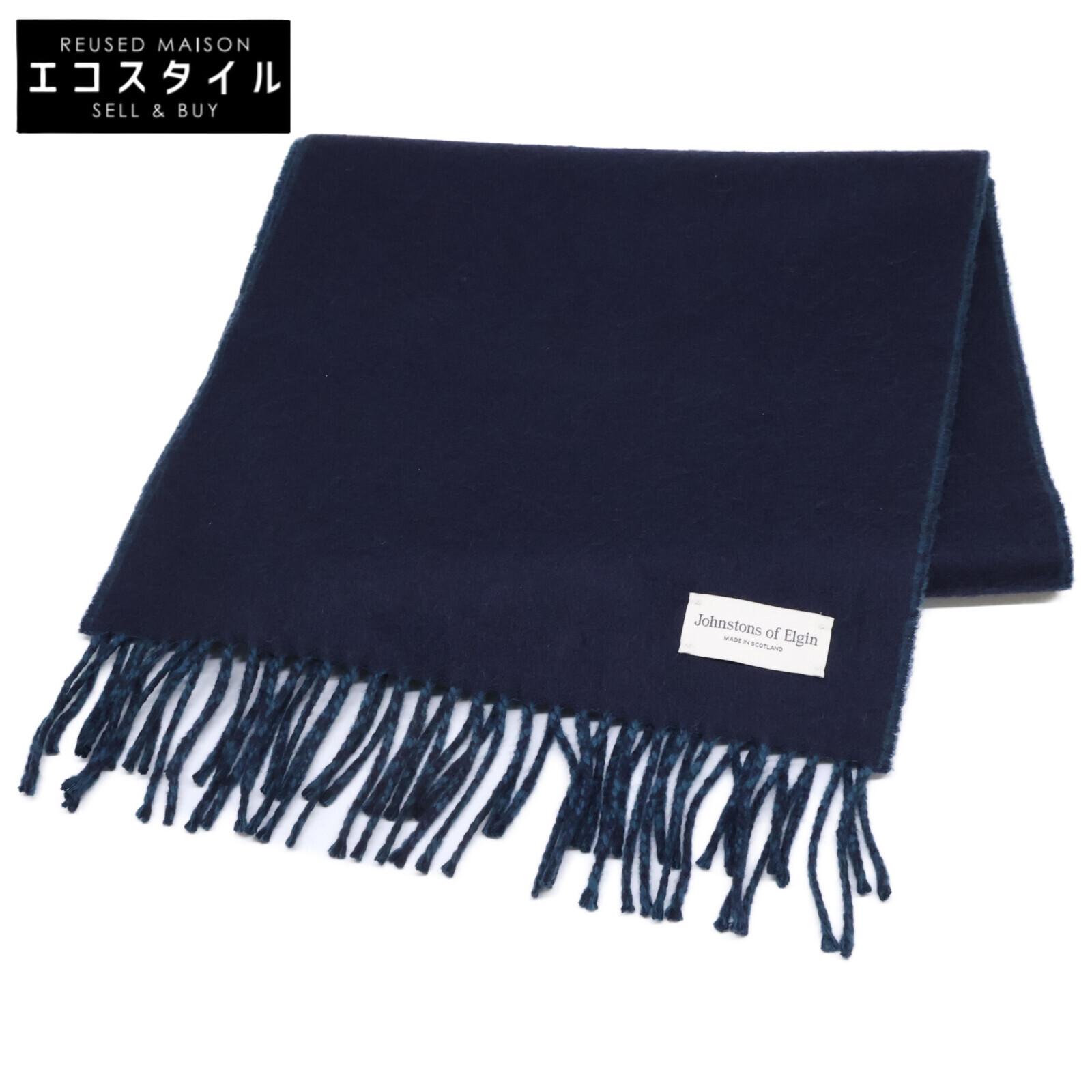 

JOHNSTONS fringe Scarf Navy / GreenUsed