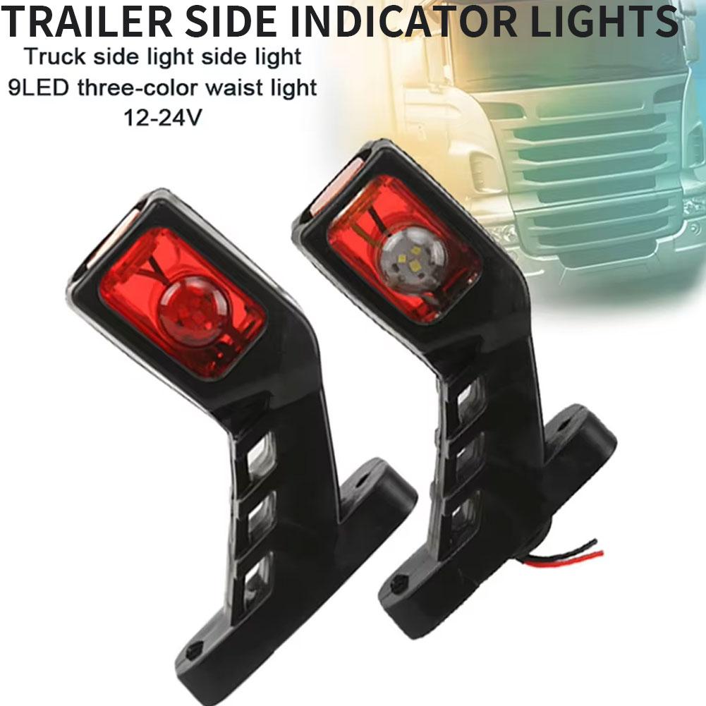 12/24V LED Side Marker Light - White Red Yellow Indicator Lamp For Trailer Truck Van Lorry, Multi-Functional Trailer Side I L8D1