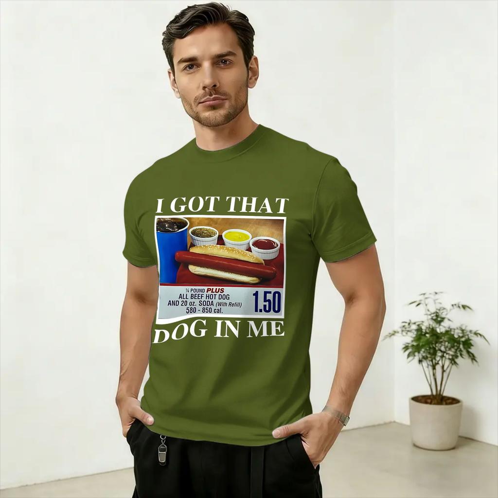 I Got That Dog in Me Costco Unisex's T Shirt Kirkland Hot Dog Meme Amazing Tee Shirt Short Sleeve Round Collar T-Shirt