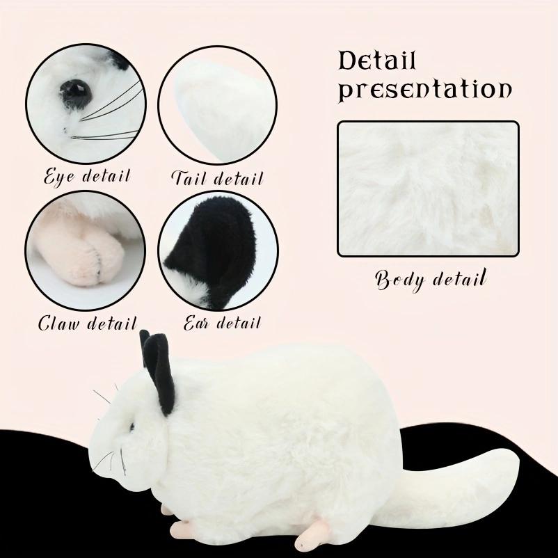 25cm/9.84in Realistico Cincillà Topo Animale Peluche Bambola Ripiena Giocattolo per Bambini Arredamento Scrivania Casa Animali di Peluche Ripieni Per bambini Regalo